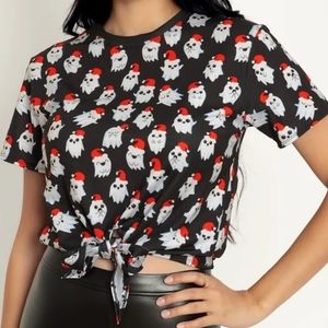 ISO Christmas Spirits Tie Front Tee